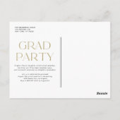 Gold Class of 2022 Modern Minimalist Afstuderen Briefkaart (Achterkant)