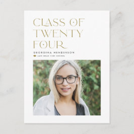 Gold Class of 2022 Modern Minimalist Afstuderen Briefkaart
