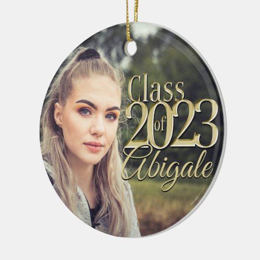 Gold Class of 2023 Afstuderen Photo Keramisch Ornament (Links)
