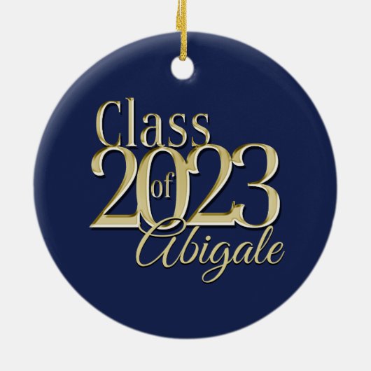 Gold Class of 2023 Afstuderen Photo Keramisch Ornament (Achterkant)