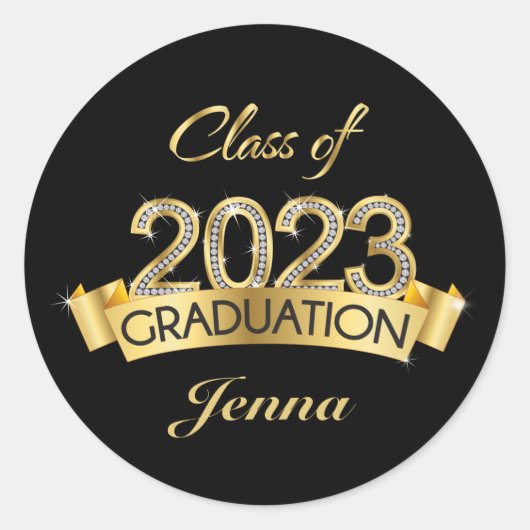 Gold Class of 2023 Afstuderen Sticker (Voorkant)