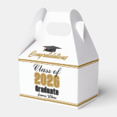 Gold Class of 2026 Custom Graduation Party Bedankdoosjes (Voorkant Zijde)