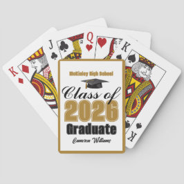 Gold Class of 2026 Custom Graduation Party Pokerkaarten