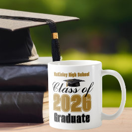 Gold Class of 2026 Graduation Keepsake Koffiemok