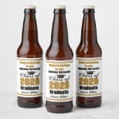 Gold Class of 2026 Graduation Party Custom Bier Etiket (Flessen)