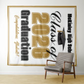 Gold Class of 2026 Graduation Party Photo Booth Wandkleed (In Situ (horizontaal))