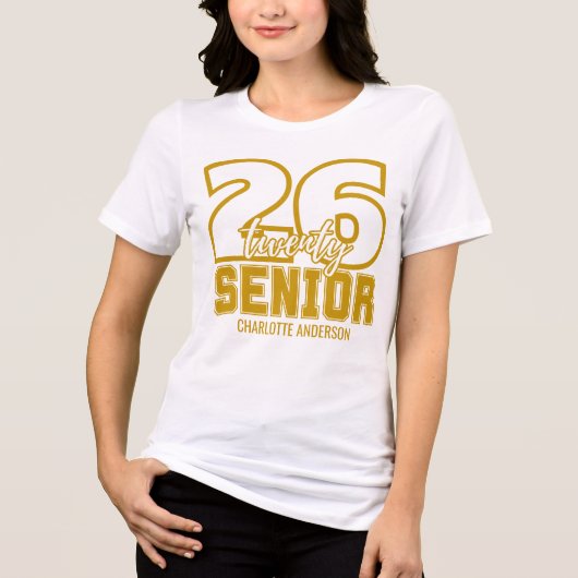 Gold Class of 2026 Graduation Tri-Blend Shirt (Voorkant)