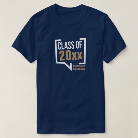 Gold Class Year Speech Bubble T-shirt (Design voorkant)
