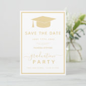 Gold Classic Afstuderen Bewaar de datum Save The Date (Staand voorkant)