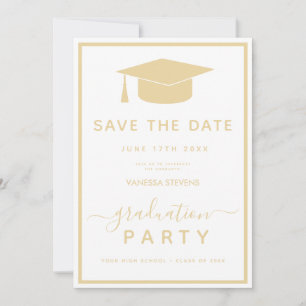 Gold Classic Afstuderen Bewaar de datum Save The Date