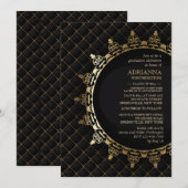 Gold Classic Afstuderen Invitation Kaart (Voorkant / Achterkant)