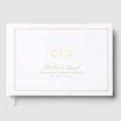 Gold Classic Elegance Script Monogram Wedding Gues Gastenboek (Voorkant)