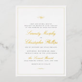Gold Classic Elegance Script Simple Wedding Folie Uitnodiging (Voorkant)