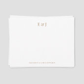 Gold Classic Elegant Couple Initialen op maat Notitiekaartje