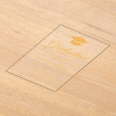 Gold Classic Graduation Cap Party Acryl Uitnodigingen (Laagn)
