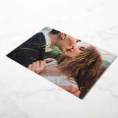 Gold classic kalligrafie foto  bedankt folie uitnodiging (Gedraaid)