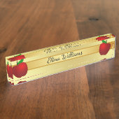 Gold Classic leraar Red Apple Kindergarten Naambordje (Zijkant)