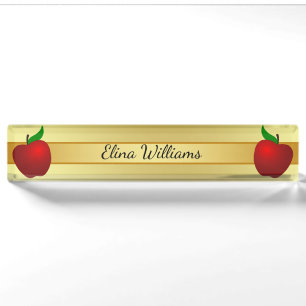 Gold Classic leraar Red Apple Kindergarten Naambordje