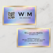 Gold Classic Monogram | Iridescent Folie Visitekaartje (Voorkant / Achterkant)