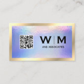 Gold Classic Monogram | Iridescent Folie Visitekaartje (Voorkant)