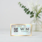 Gold Classic Monogram | QR CODE Business Visitekaartje (Staand voorkant)