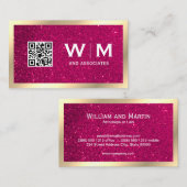 Gold Classic Monogram | QR-CODE | Glitter Visitekaartje (Voorkant / Achterkant)