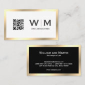 Gold Classic Monogram | QR-CODE Visitekaartje (Voorkant / Achterkant)