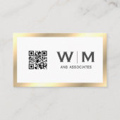 Gold Classic Monogram | QR-CODE Visitekaartje (Voorkant)