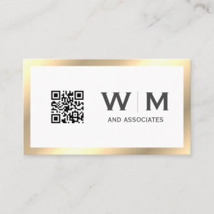 Gold Classic Monogram   QR-CODE Visitekaartje