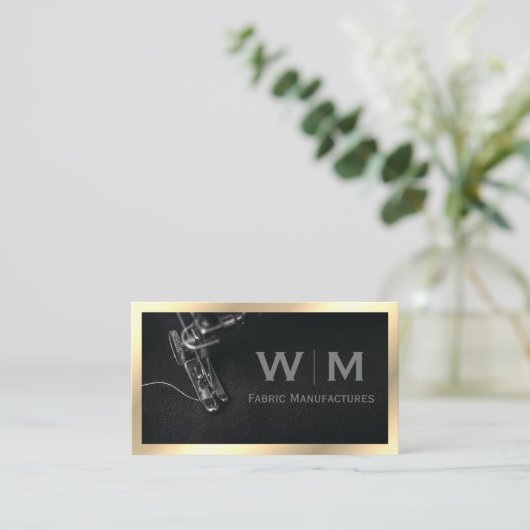 Gold Classic Monogram | Vervaardiging Visitekaartje (Staand voorkant)