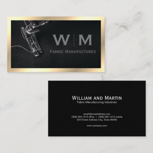 Gold Classic Monogram | Vervaardiging Visitekaartje (Voorkant / Achterkant)