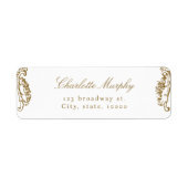 Gold  Classic Script retouradres Etiket (Voorkant)