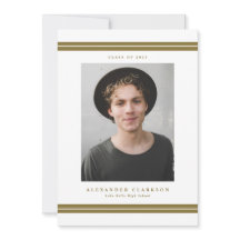 Gold Classic Stripes Modern Photo Afstuderen