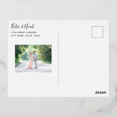 Gold Classic Wedding Photo Announding Briefkaart (Achterkant)