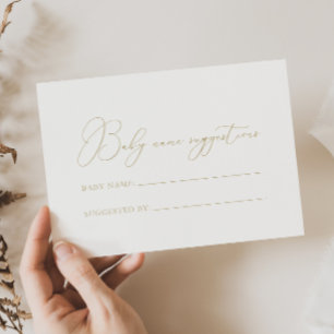 Gold Classy Chic Baby Name Suggestiekaart Visitekaartje