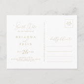 Gold Classy Chic Horizontal Save the Date Briefkaart (Achterkant)