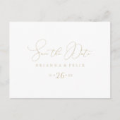 Gold Classy Chic Horizontal Save the Date Briefkaart (Voorkant)