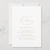 Gold Classy Chic Minimalist Christening Kaart (Voorkant)