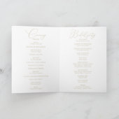 Gold Classy Chic Minimalist Folded Wedding Programma (Binnen)