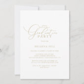 Gold Classy Chic Minimalist Graduparty Kaart (Voorkant)