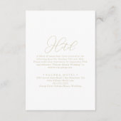 Gold Classy Chic Minimalist Hotel Enclosure Card Informatiekaartje (Voorkant)