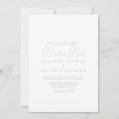 Gold Classy Chic Minimalist Nuestra Boda Wedding Kaart (Voorkant)
