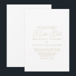 Gold Classy Chic Minimalist Nuestra Boda Wedding Kaart<br><div class="desc">Deze goudkleurige kleine minimalistische nuestra boda trouwuitnodiging is perfect voor een rustige bruiloft. Het eenvoudige en elegante ontwerp kenmerkt klassieke en fancy manuscripttypografie in goud.</div>