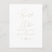 Gold Classy Chic Minimalist Save the Date Briefkaa Briefkaart (Voorkant)