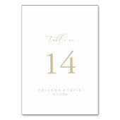 Gold Classy Chic Minimalist Weddenbank Number Kaart (Voorkant)