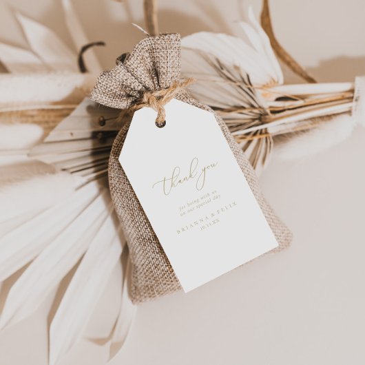 Gold Classy Chic Minimalist Weddenschap Hartelijk  Cadeaulabel