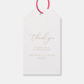 Gold Classy Chic Minimalist Weddenschap Hartelijk  Cadeaulabel (Voorkant)