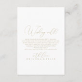 Gold Classy Chic Minimalist Weddenschap Informatiekaartje (Voorkant)