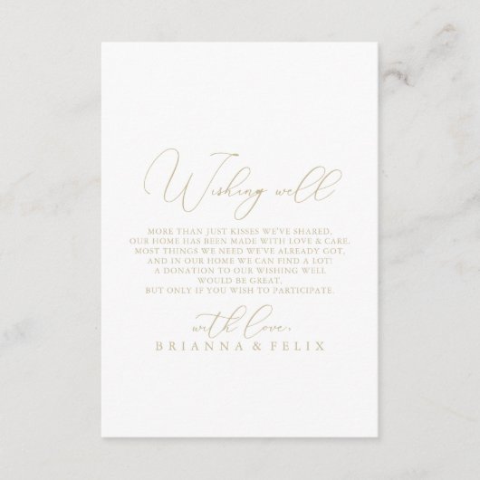 Gold Classy Chic Minimalist Weddenschap Informatiekaartje (Voorkant)