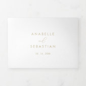 Gold Classy Chic Minimalist Wedding Drieluik Uitnodiging (Cover)